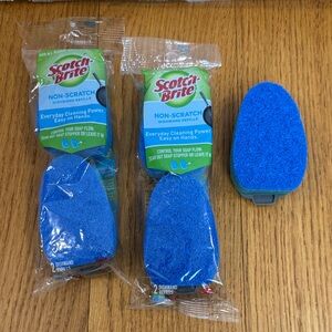 NEW Set of 5 Scotch-Brite Non-Scratch Dishwand Refills - Blue